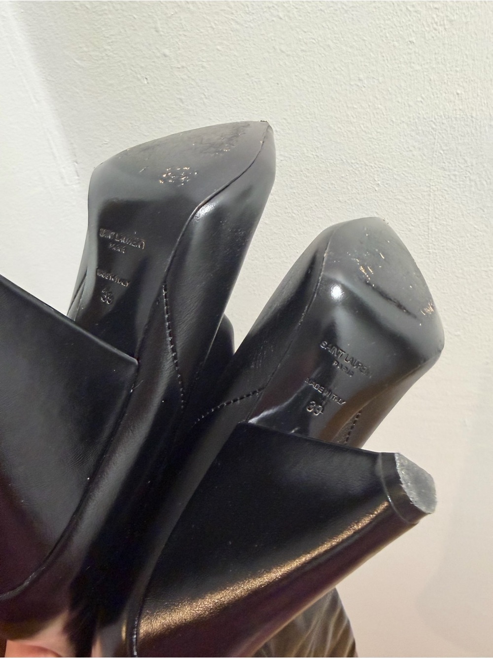 Saint Laurent Paris Over-the-Knee Leather Boots – Size 39 - Picture 4 of 4